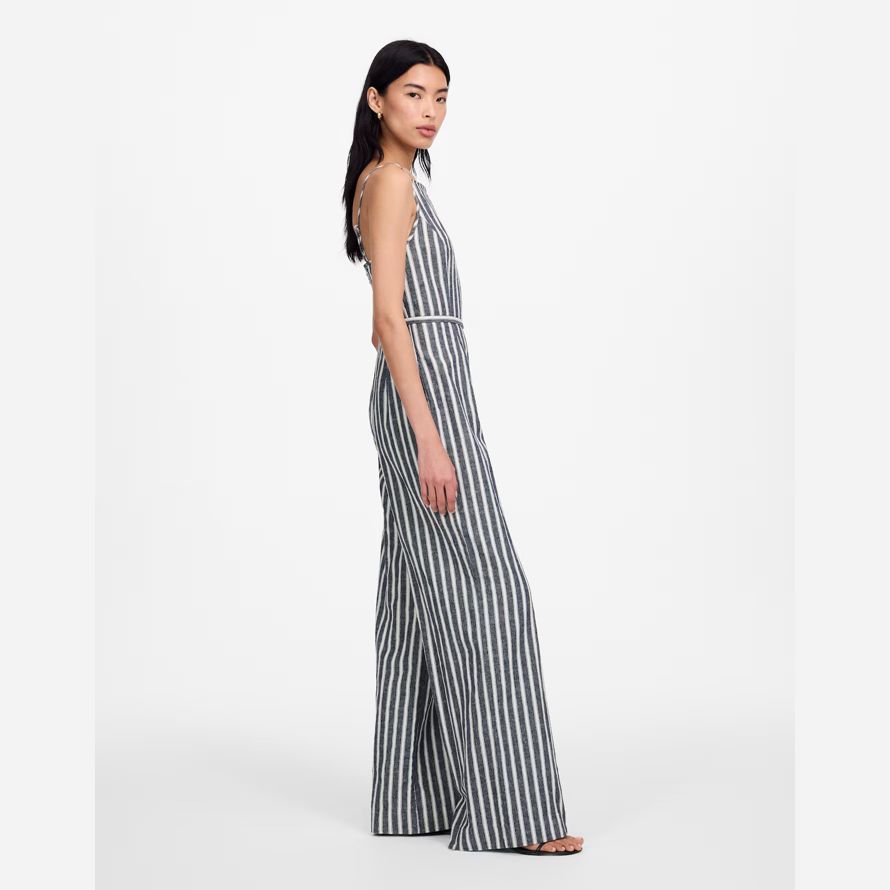 madewell veckade brett-leg dam jumpsuits vit navy