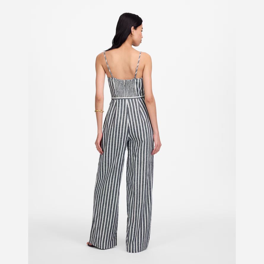 madewell veckade brett-leg dam jumpsuits vit navy