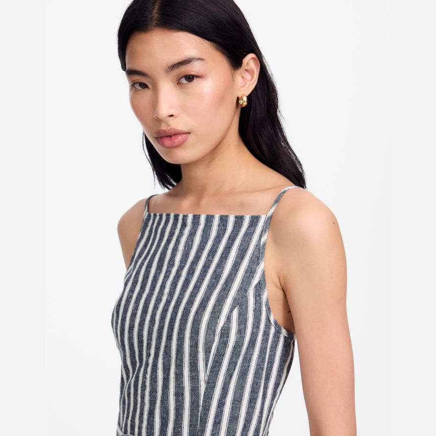 madewell veckade brett-leg dam jumpsuits vit navy