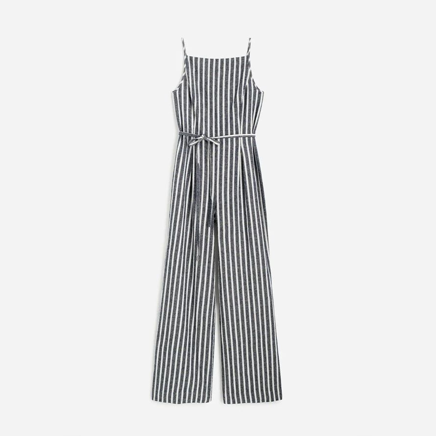 madewell veckade brett-leg dam jumpsuits vit navy