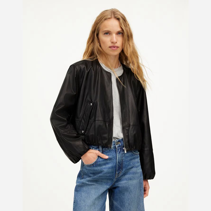 dam madewell bubbla-Ärm skinnjacka svart
