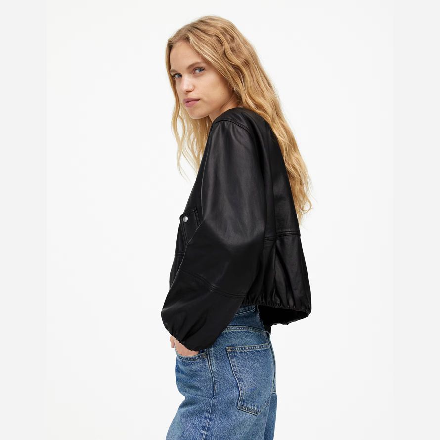 dam madewell bubbla-Ärm skinnjacka svart