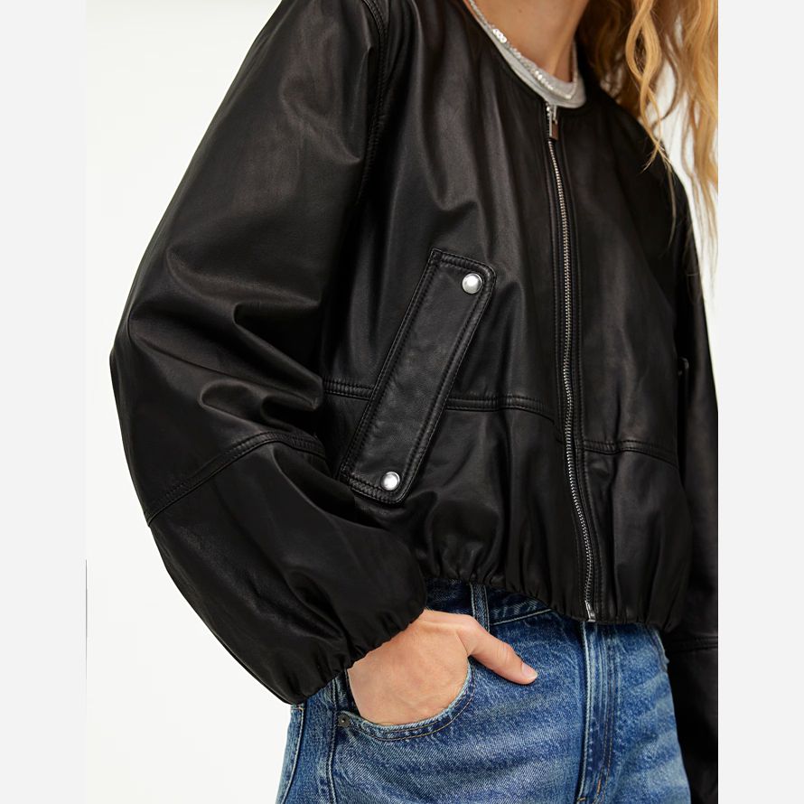 dam madewell bubbla-Ärm skinnjacka svart