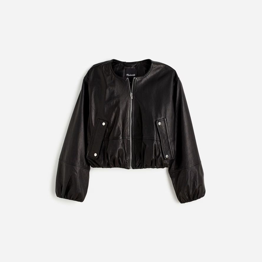 dam madewell bubbla-Ärm skinnjacka svart