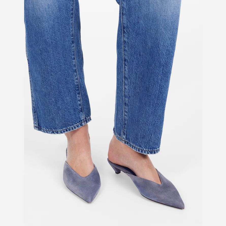madewell simone kattunge mocka dam mule blå