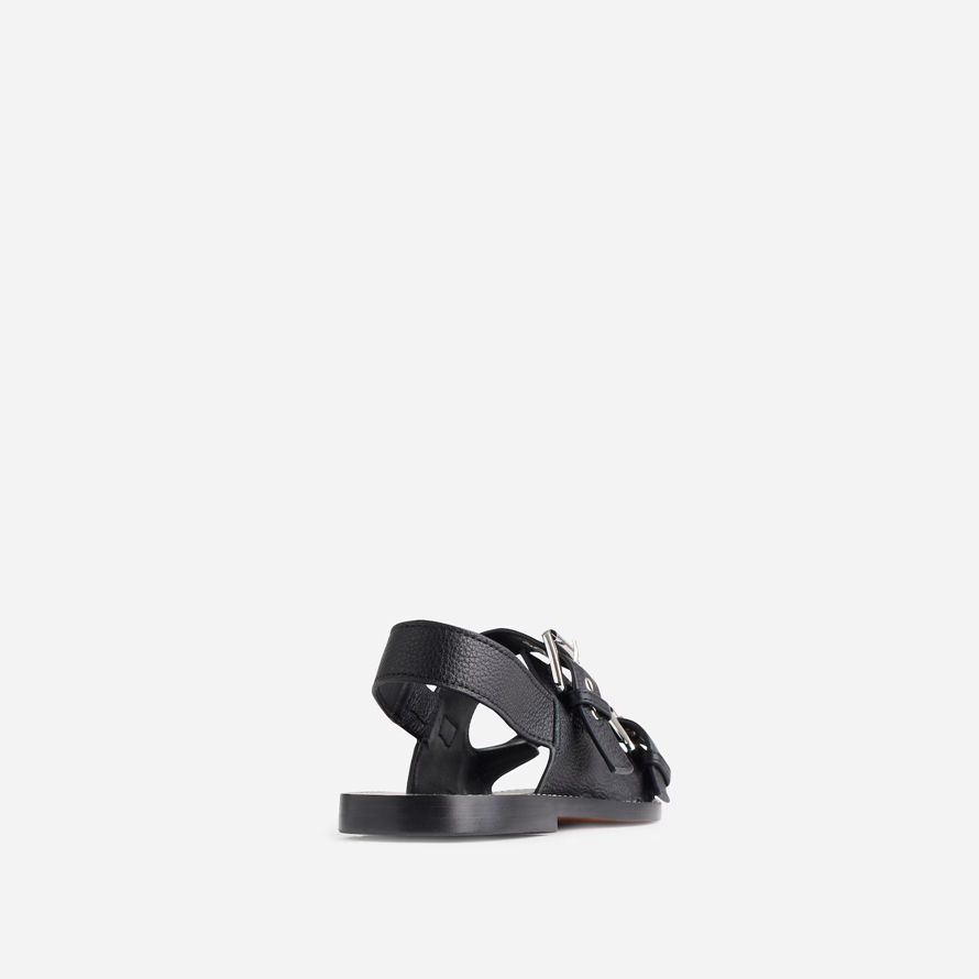 dam madewell den maude dubbel stropp slingback sandaler svart
