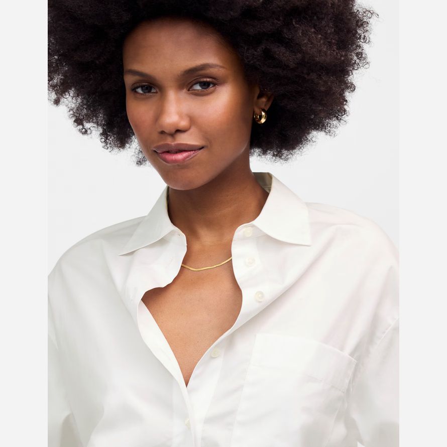vit kvinna madewell Överdimensionerade knapp-upp-shirts