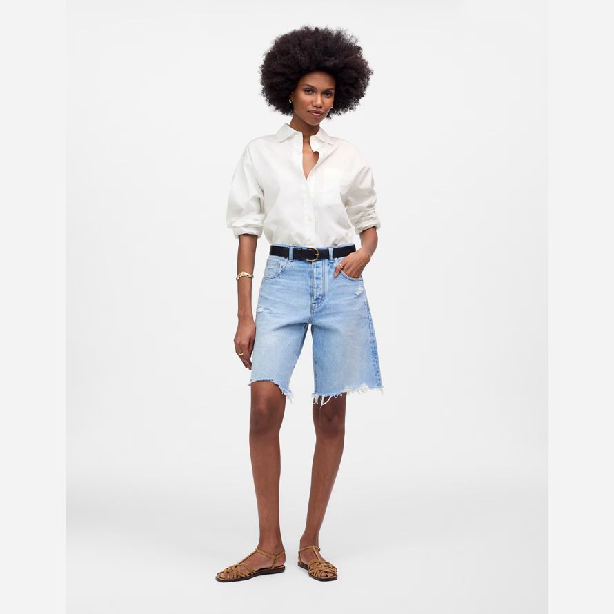 vit kvinna madewell Överdimensionerade knapp-upp-shirts