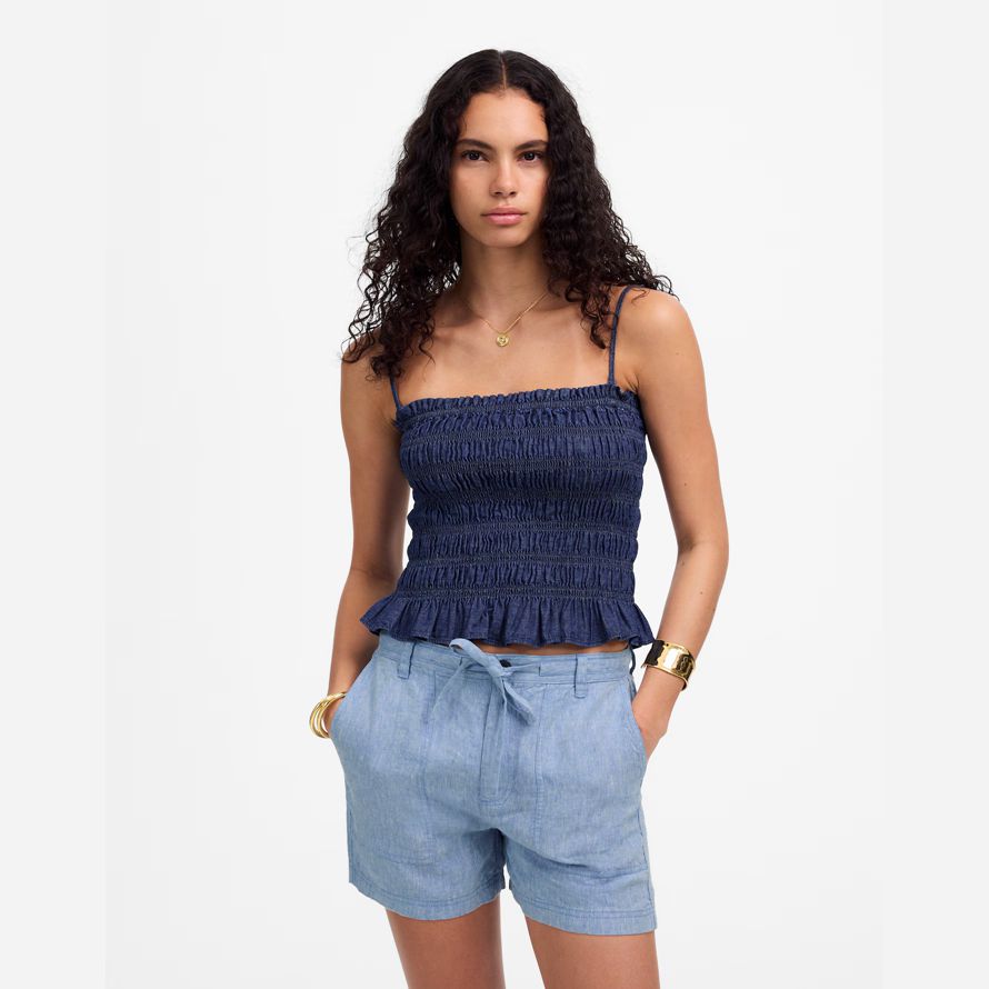 dam madewell dra-på dragsnodd shorts blå