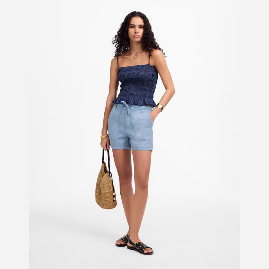 dam madewell dra-på dragsnodd shorts blå