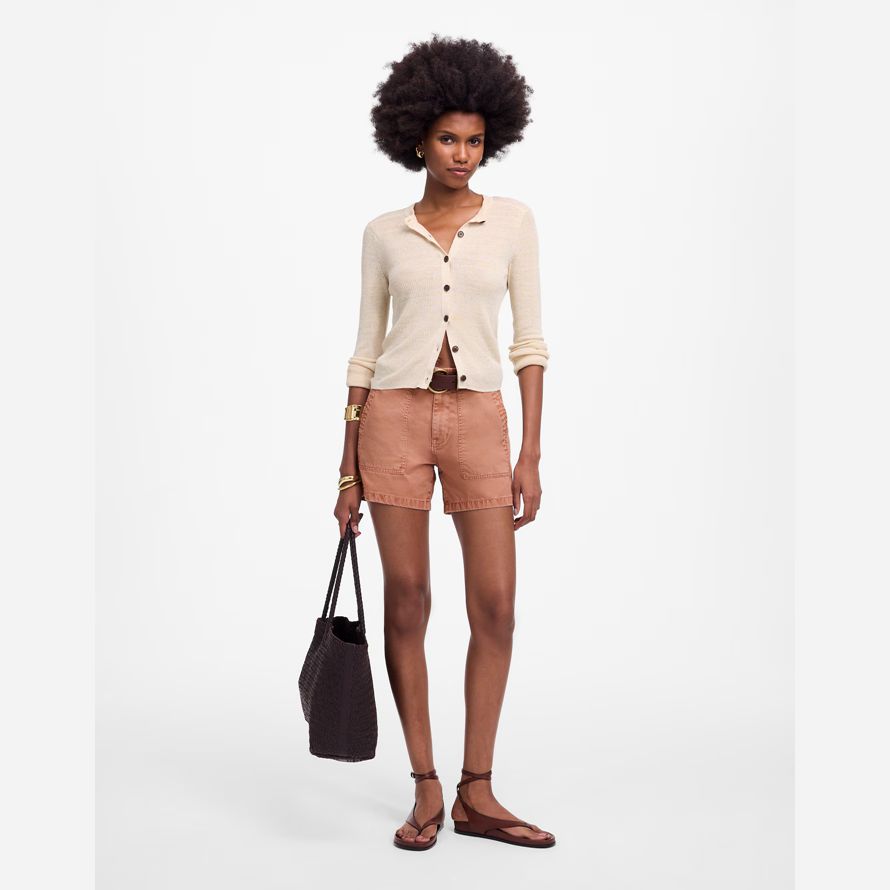 ljus korall madewell den brynn verktyg dam shorts