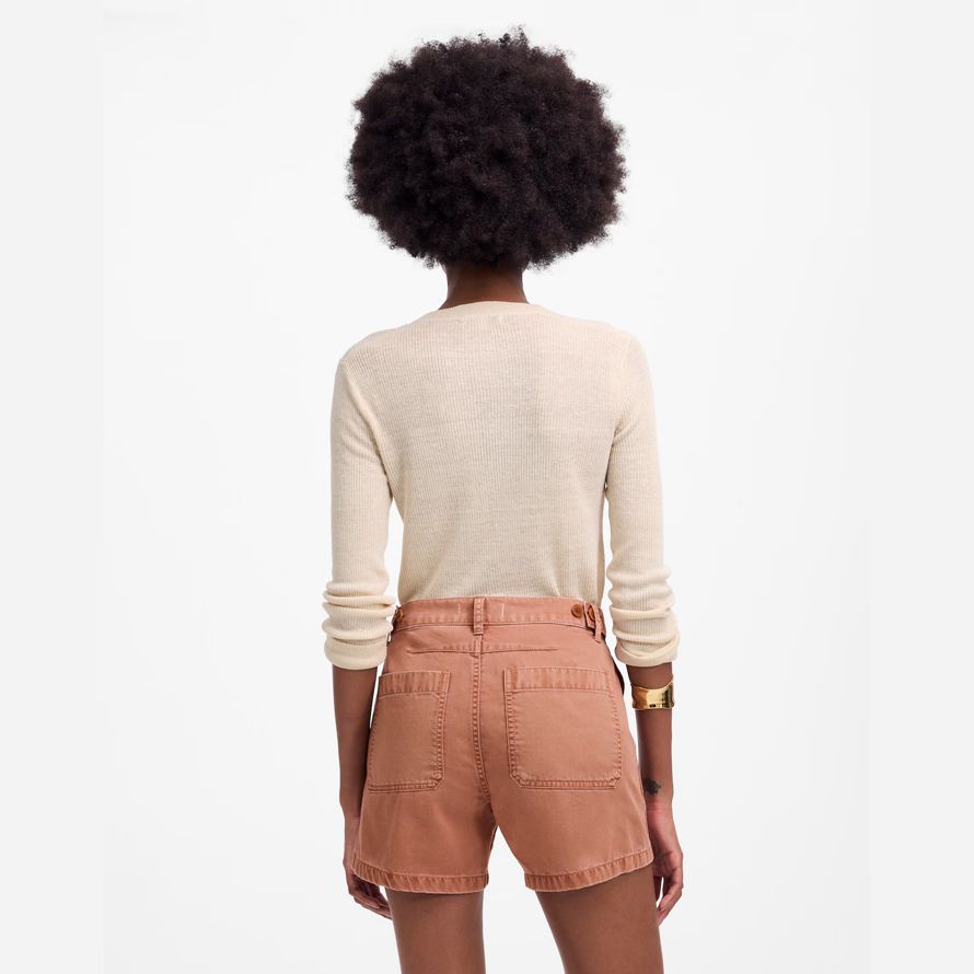 ljus korall madewell den brynn verktyg dam shorts