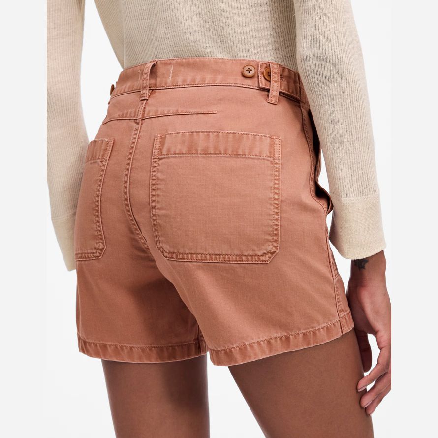 ljus korall madewell den brynn verktyg dam shorts