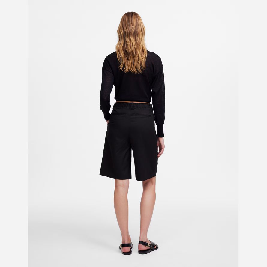 madewell avslappnad veckade dam shorts svart