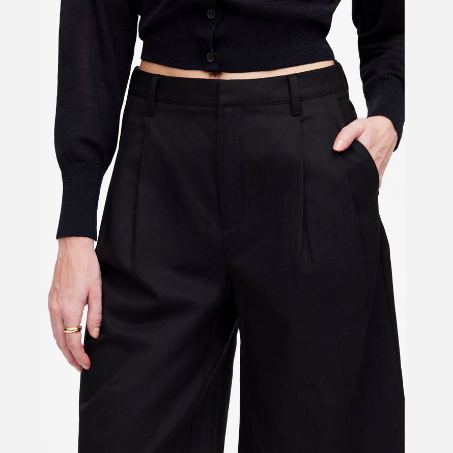 madewell avslappnad veckade dam shorts svart