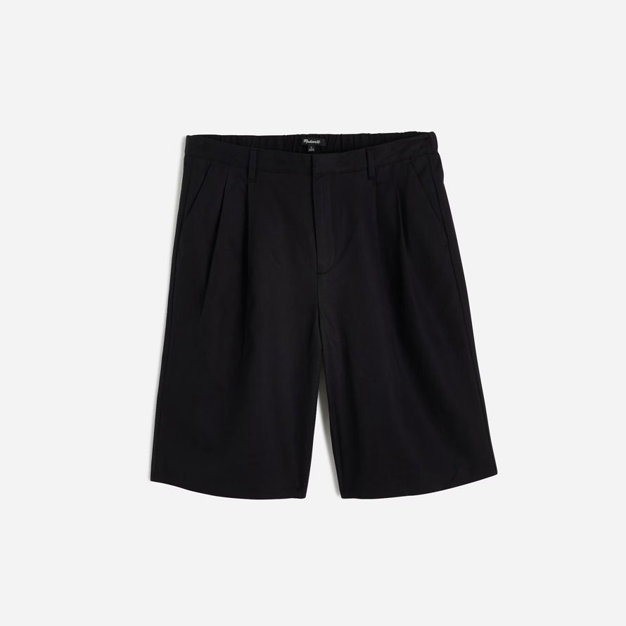madewell avslappnad veckade dam shorts svart