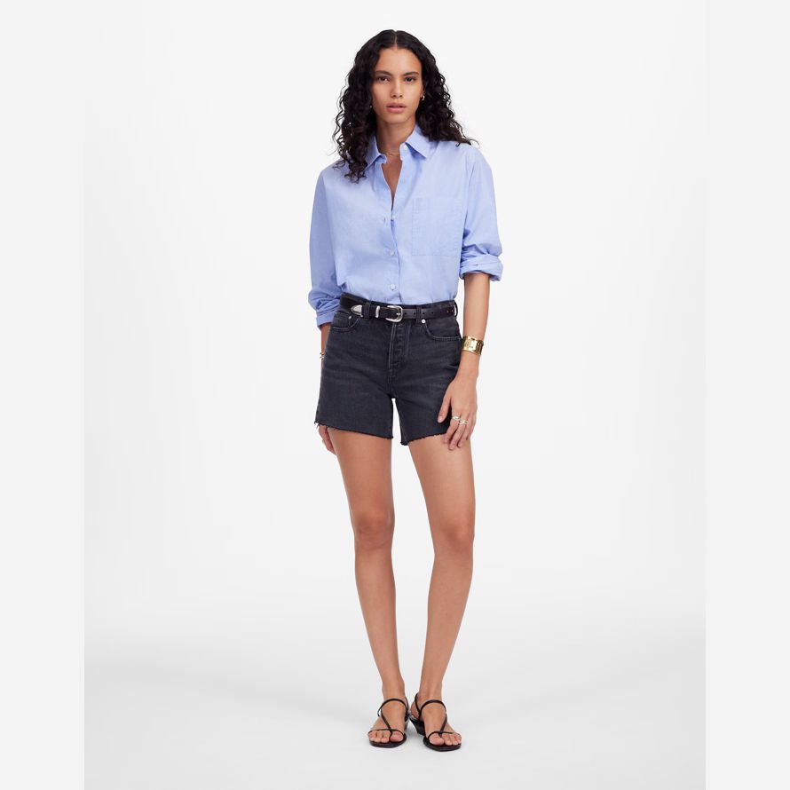 madewell den brynn lång dam shorts svart
