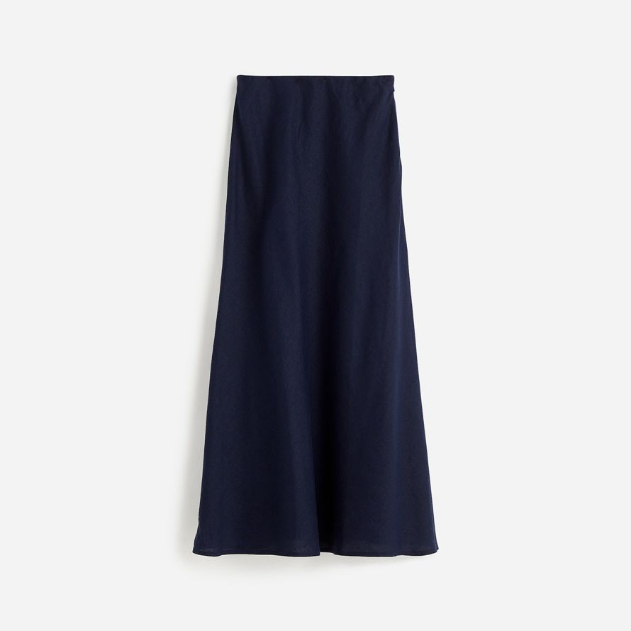 navy dam madewell linne slip maxi kjol