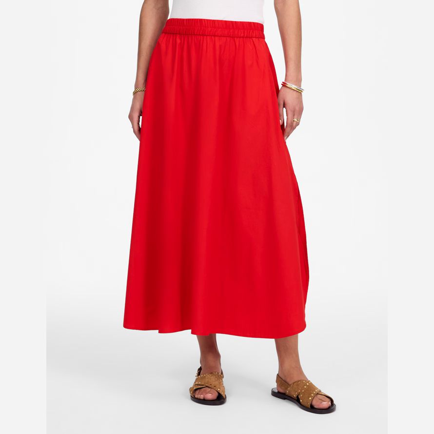 madewell poplin midi-kjol dam röd