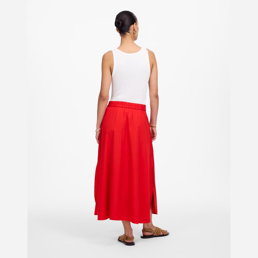 madewell poplin midi-kjol dam röd