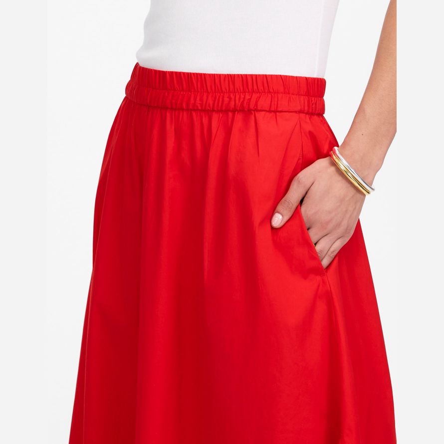 madewell poplin midi-kjol dam röd