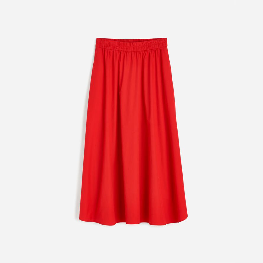 madewell poplin midi-kjol dam röd