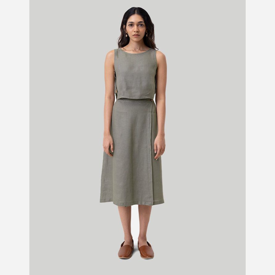 madewell reistor Överlappar midi-kjol dam mörk grå