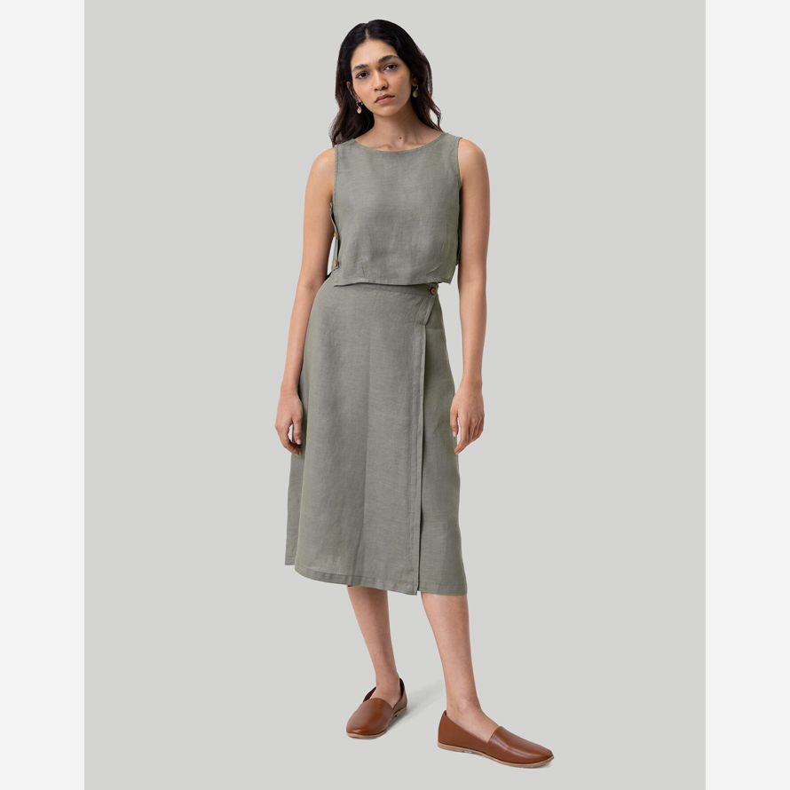 madewell reistor Överlappar midi-kjol dam mörk grå
