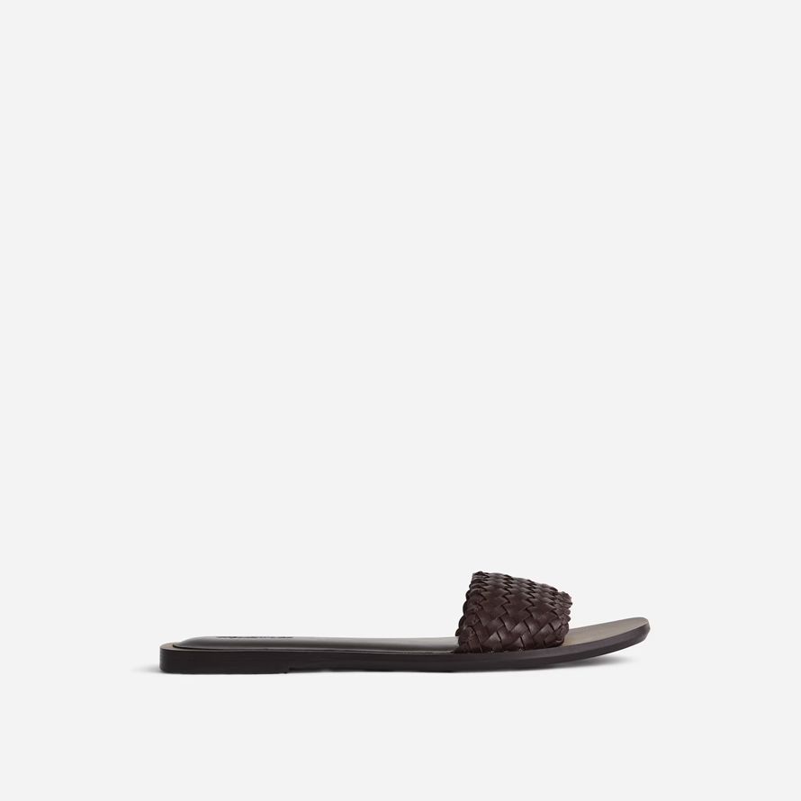 madewell cora flätat läder dam bild choklad