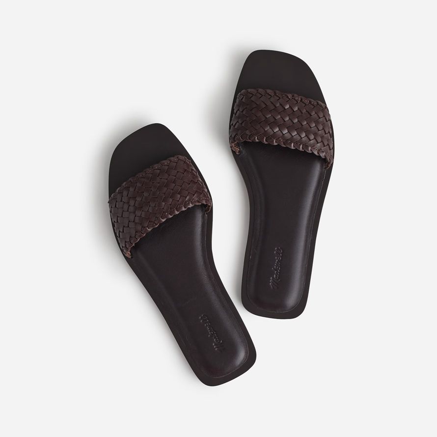 madewell cora flätat läder dam bild choklad