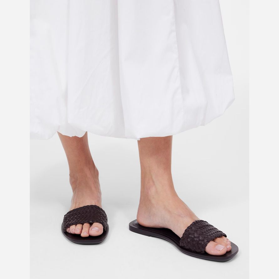 madewell cora flätat läder dam bild choklad