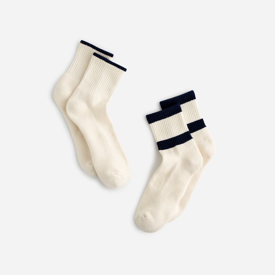 grädde dam madewell två-pack mwl cloudlift randig ankle socks
