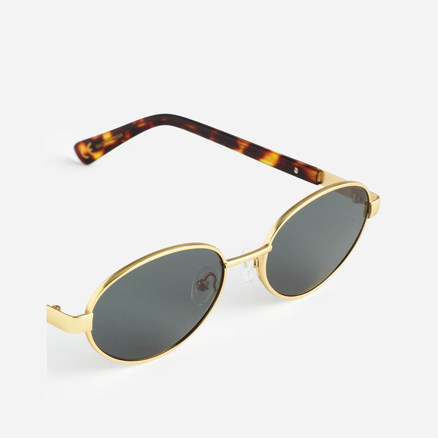 dam madewell wire frame ovala solglasögon mörk grön