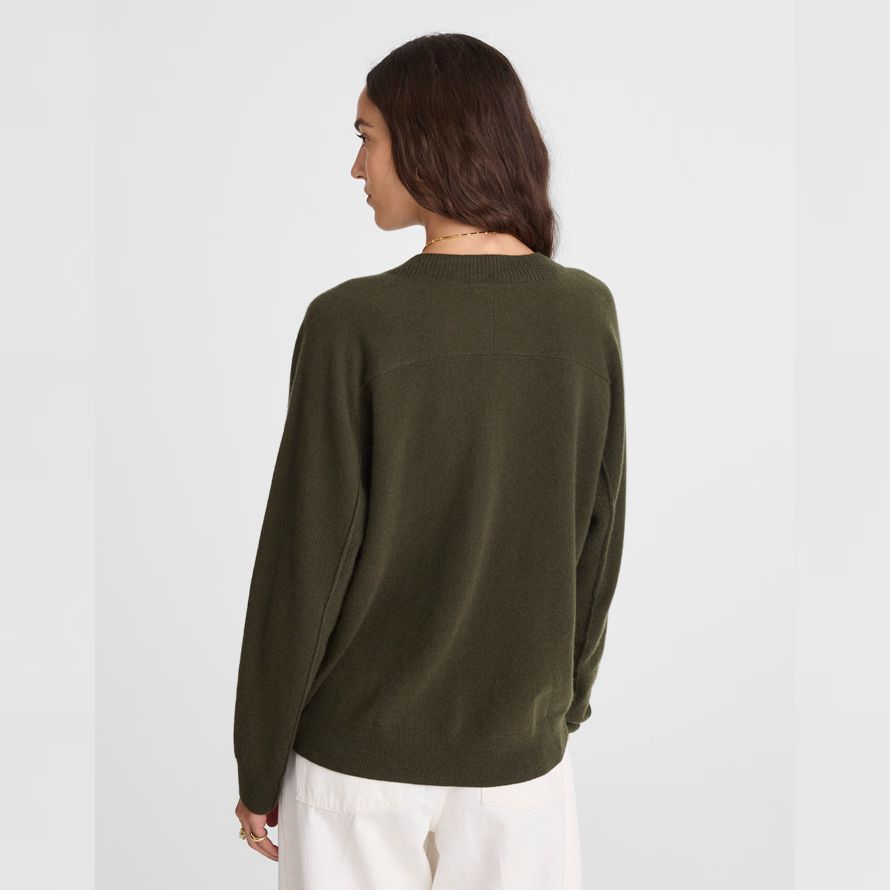 olivolja dam madewell cashmere v-ringad tröja