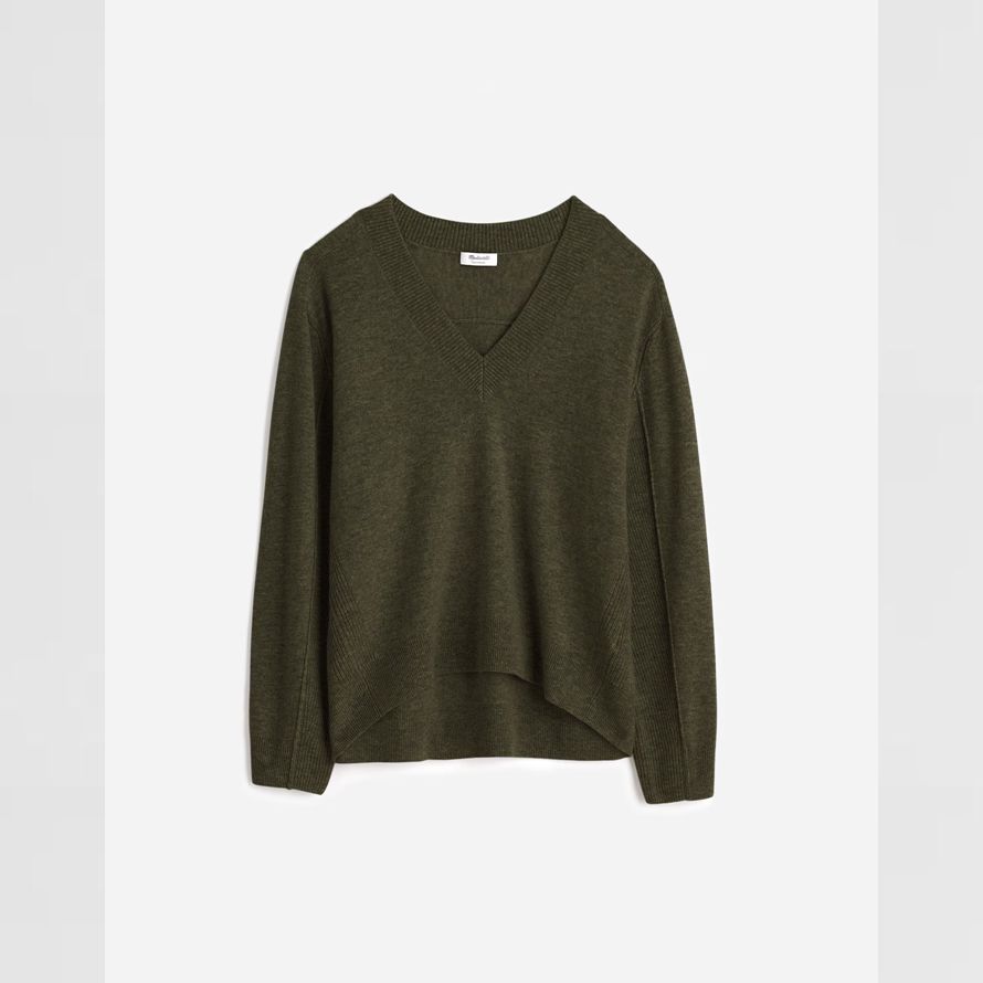 olivolja dam madewell cashmere v-ringad tröja