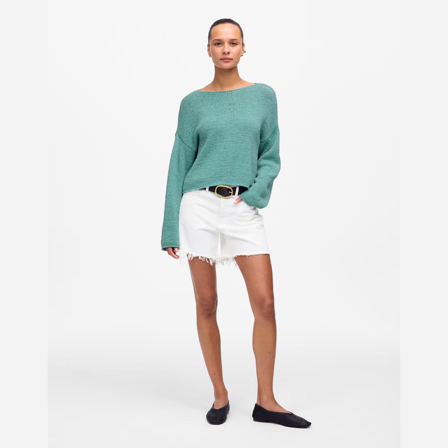 madewell boatneck tröja dam tröja turkos