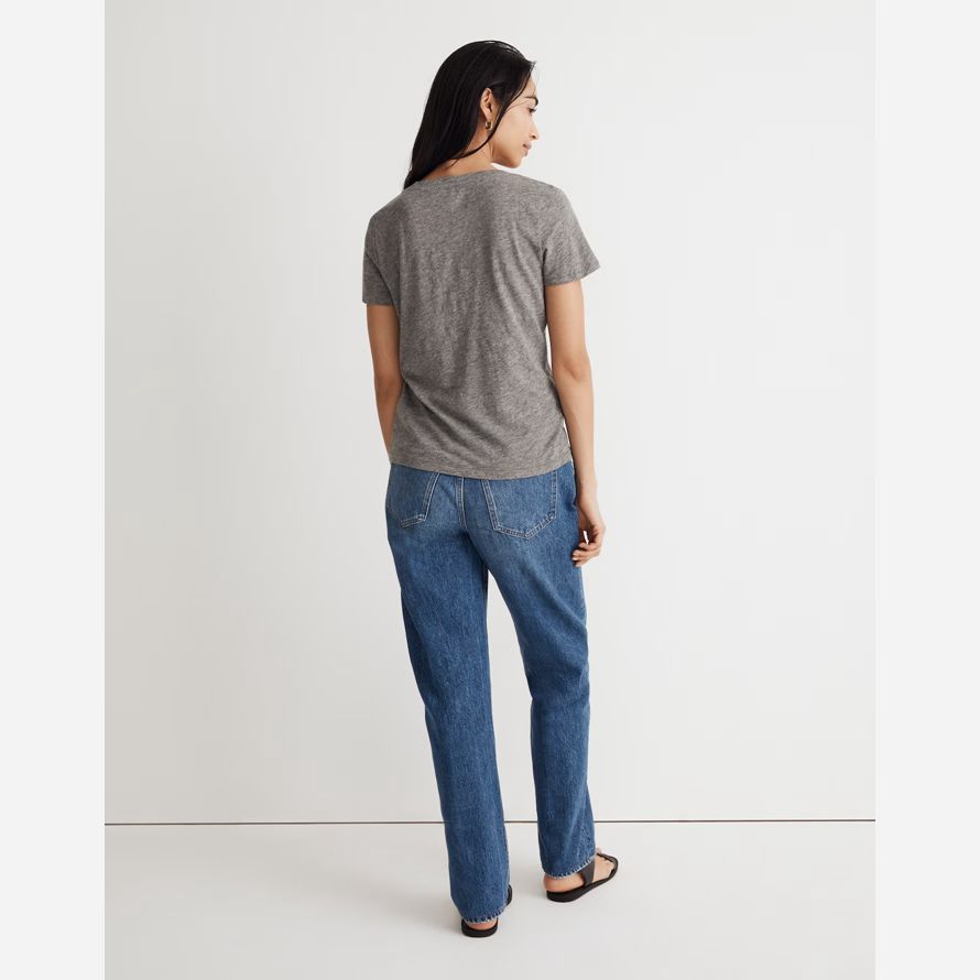 madewell viska bomull v-ringad dam t-tröjor grå