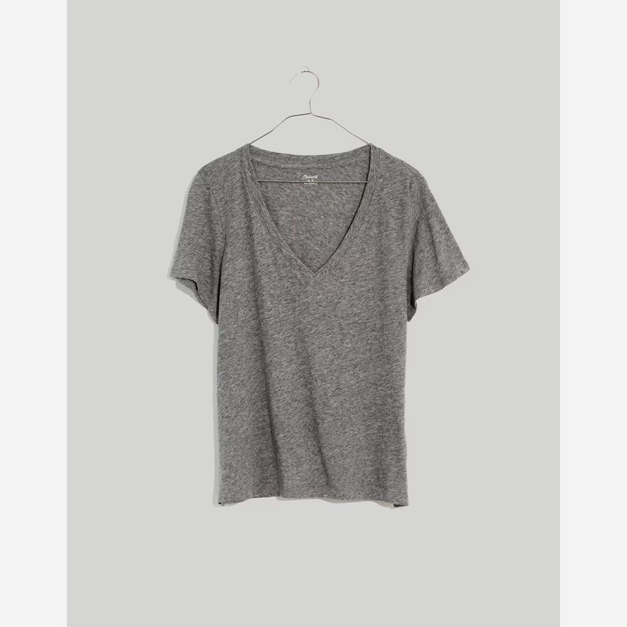 madewell viska bomull v-ringad dam t-tröjor grå