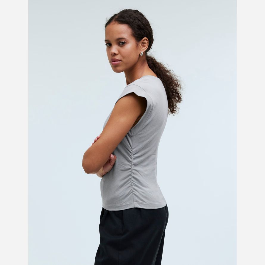 madewell sida-cinch muskel dam t-tröjor grå