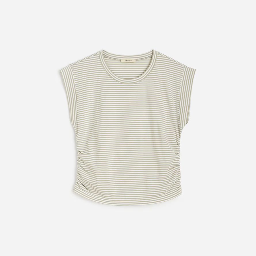 vit grön madewell sida-cinch muskel dam t-shirts