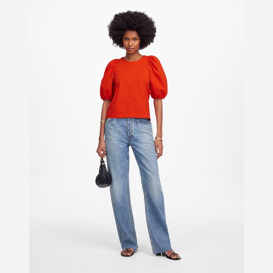 röda dam madewell puff-sleeve t-shirts