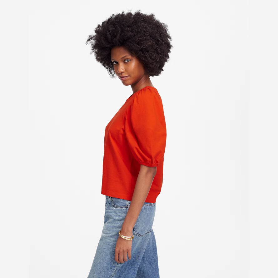 röda dam madewell puff-sleeve t-shirts