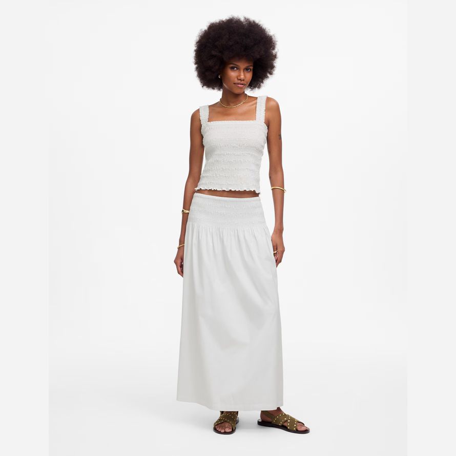 vit kvinna madewell poplin smock tank