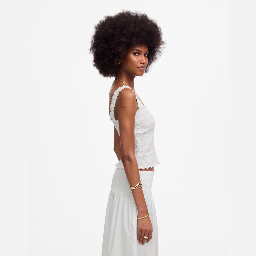 vit kvinna madewell poplin smock tank
