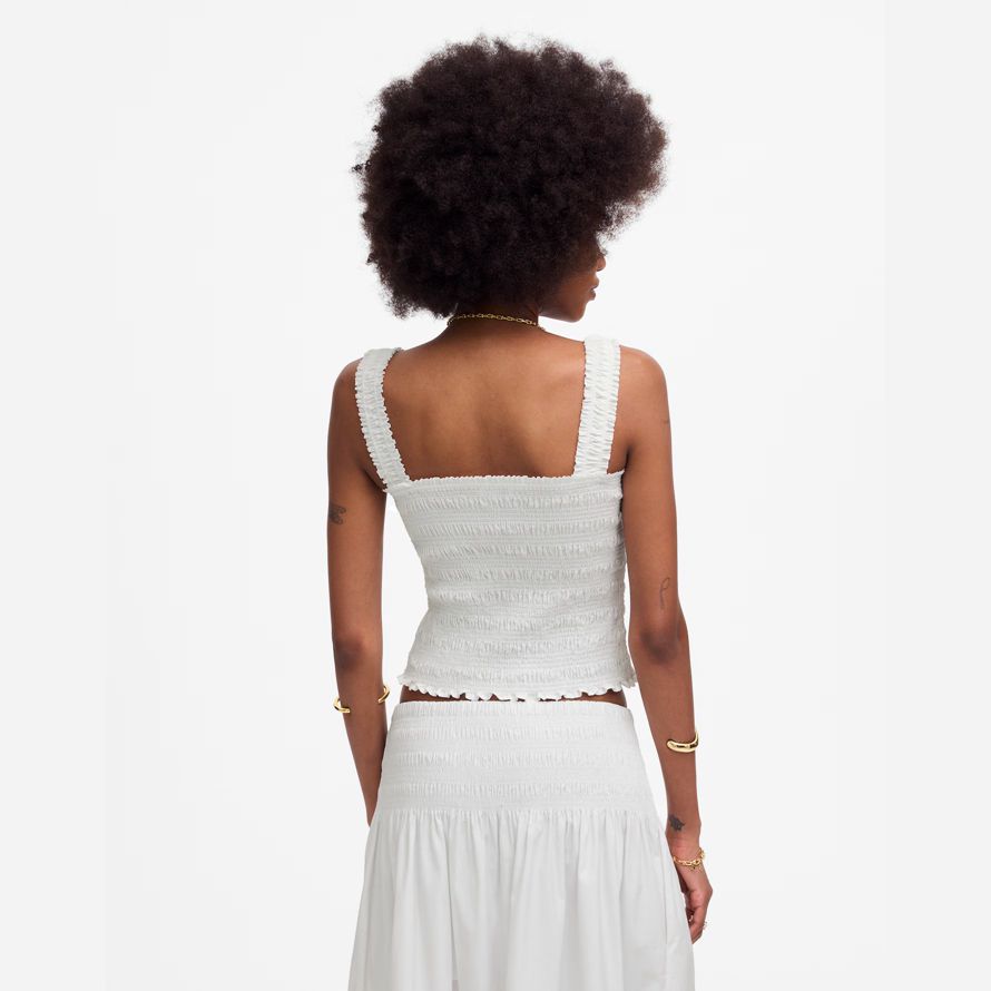vit kvinna madewell poplin smock tank