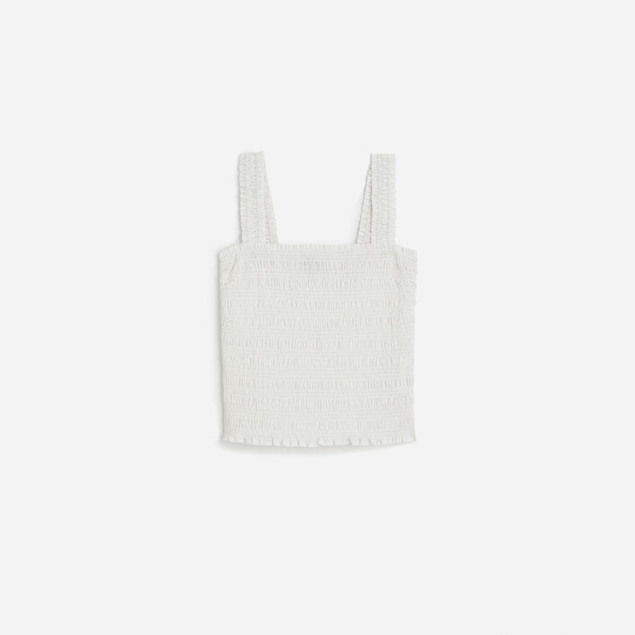 vit kvinna madewell poplin smock tank