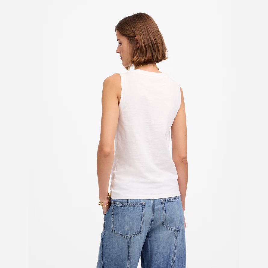 vit kvinna madewell slub avslappnad v-neck tank
