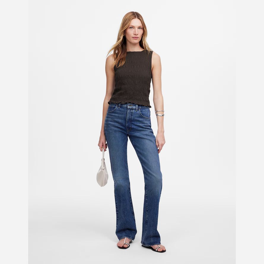 madewell smock boatneck dam tank mörk choklad