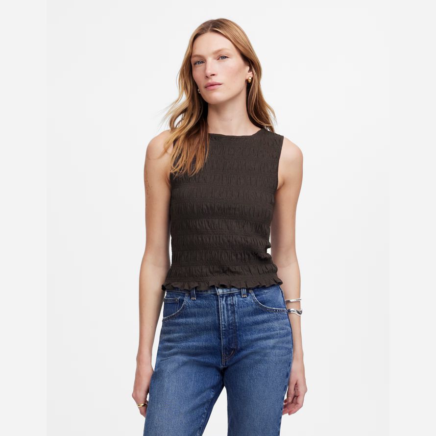 madewell smock boatneck dam tank mörk choklad