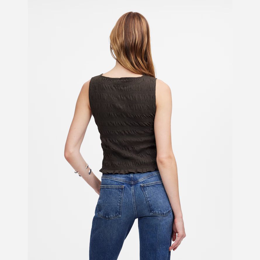 madewell smock boatneck dam tank mörk choklad